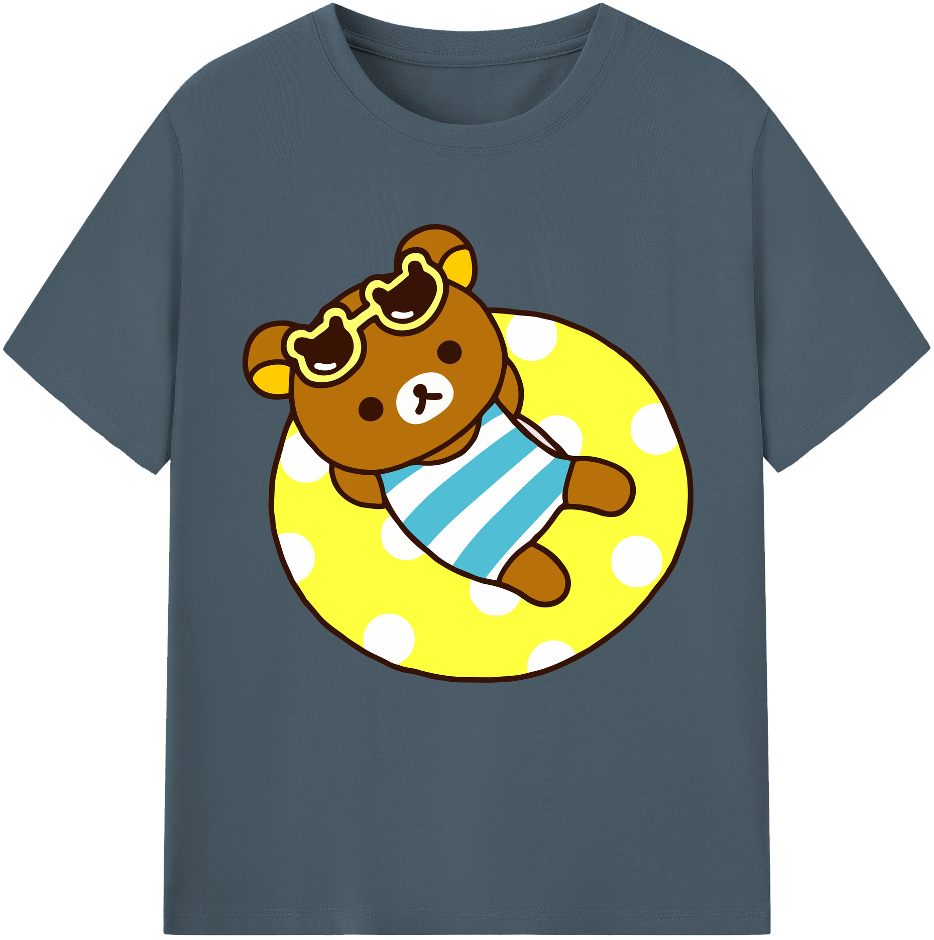 （画像用） リラックマ リラックマ キイロイトリ Rilakkuma Korilakkuma Kiiroitori 綿100％半袖Tシャツ（フロントプリント）